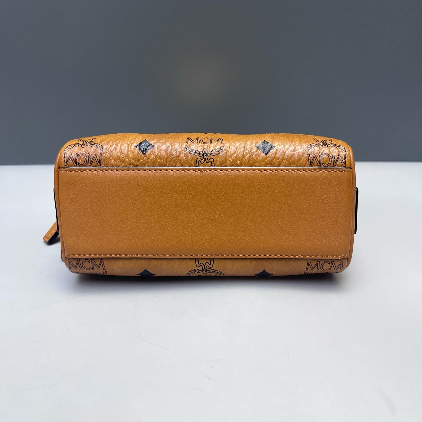MCM - Visetos Boston Mini Crossbody Bag - Visetos coated canvas with leather trim - Brown - (mini)