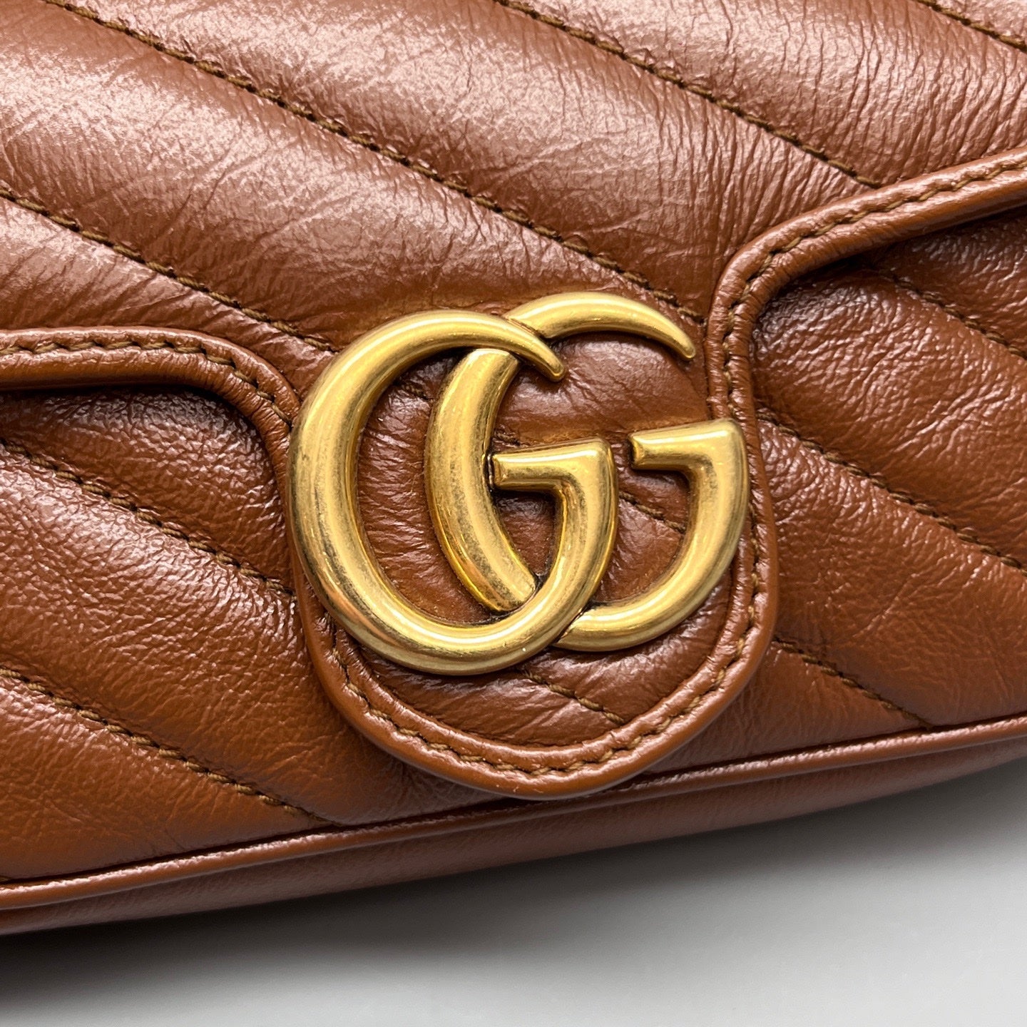 Gucci - GG Marmont Mini - Leather - Brown - (mini)