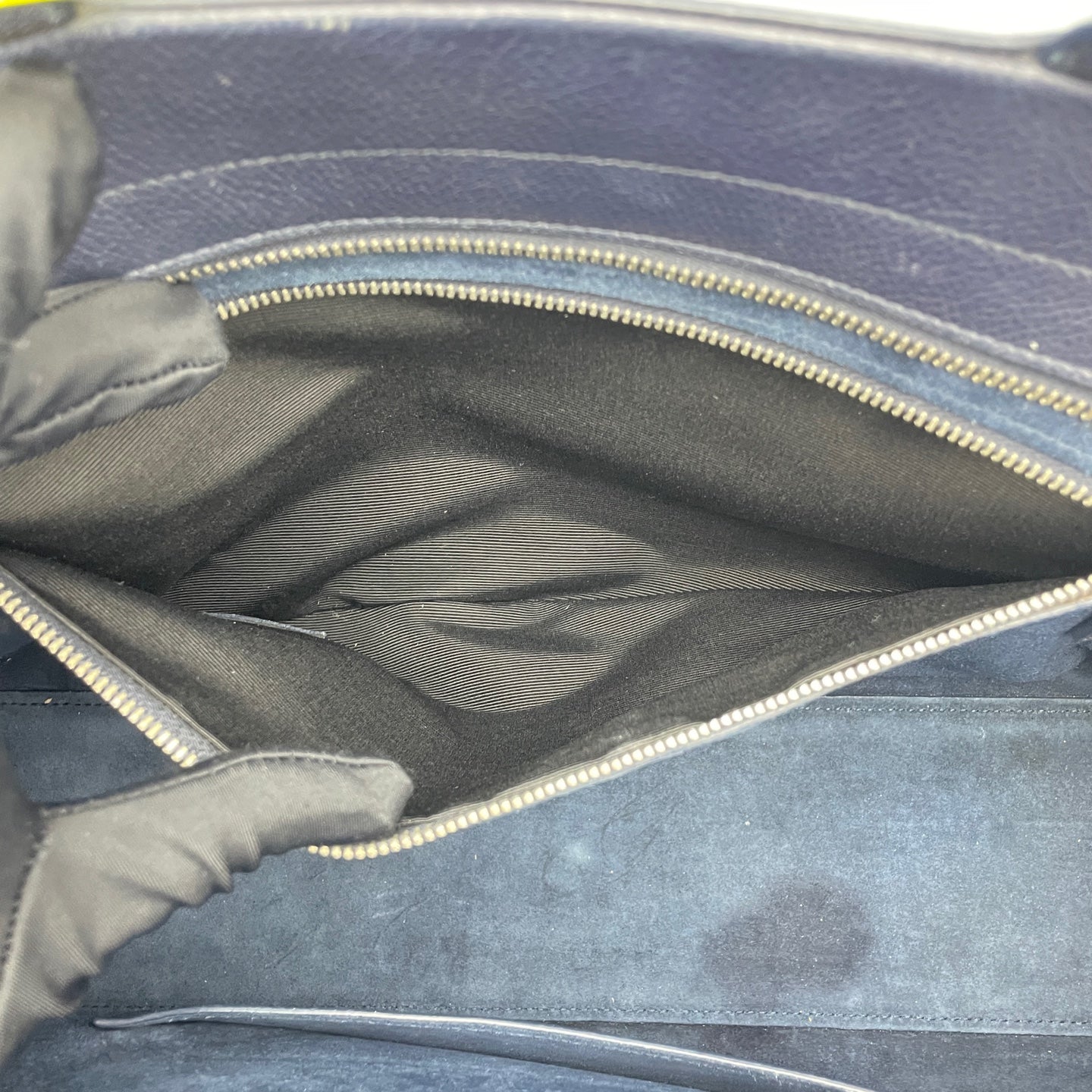Saint Laurent - Shopping Tote Bag - Pebbled leather - Navy - (large)