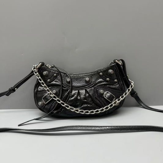 Balenciaga - Le Cagole Crescent Shoulder Bag - Leather - Black - (mini)