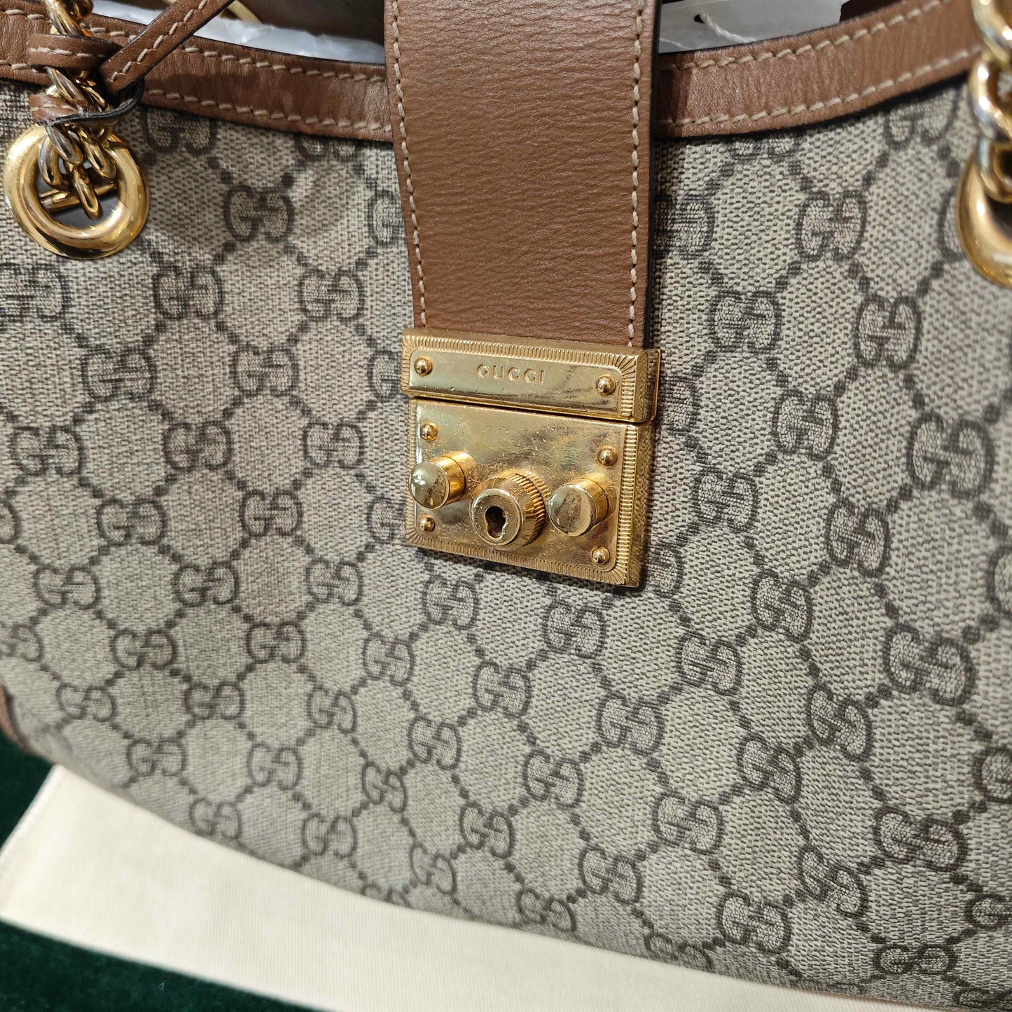 Gucci - Padlock Tote Bag - GG Supreme canvas with leather trim - Brown - (medium)