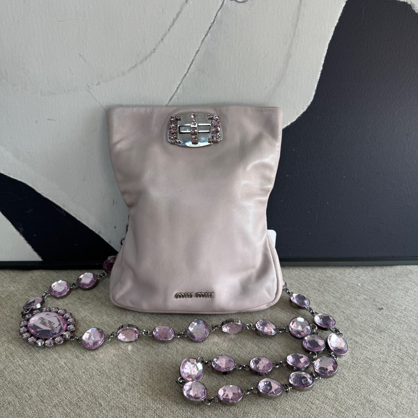 Miu Miu - Gemstone Chain Bag - Lambskin leather - Purple - (mini)