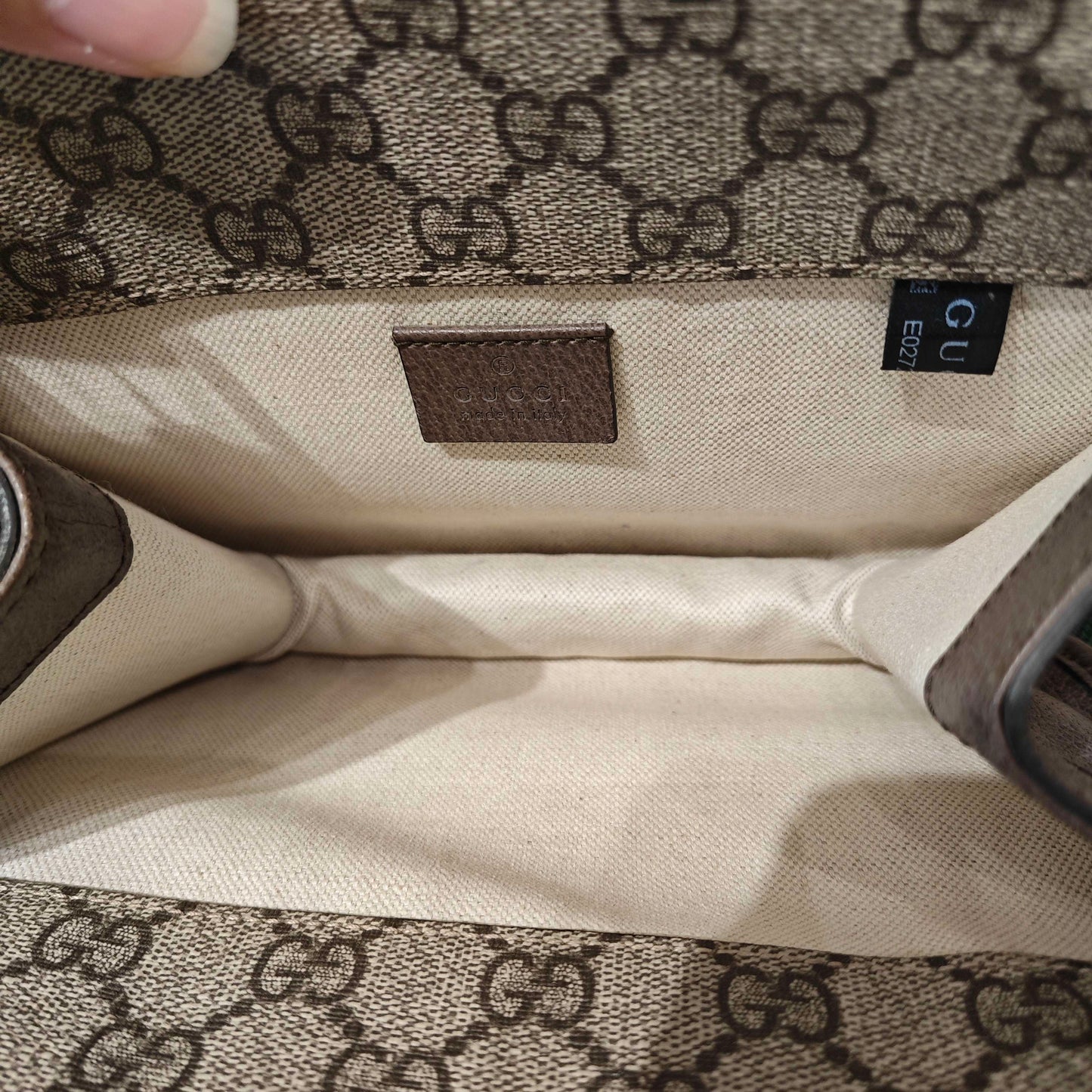 Gucci - Tiger Head Double-Sided GG Supreme Shoulder Bag - GG Supreme coated canvas with leather trim - Beige and Brown with Green and Red Web - (Small)