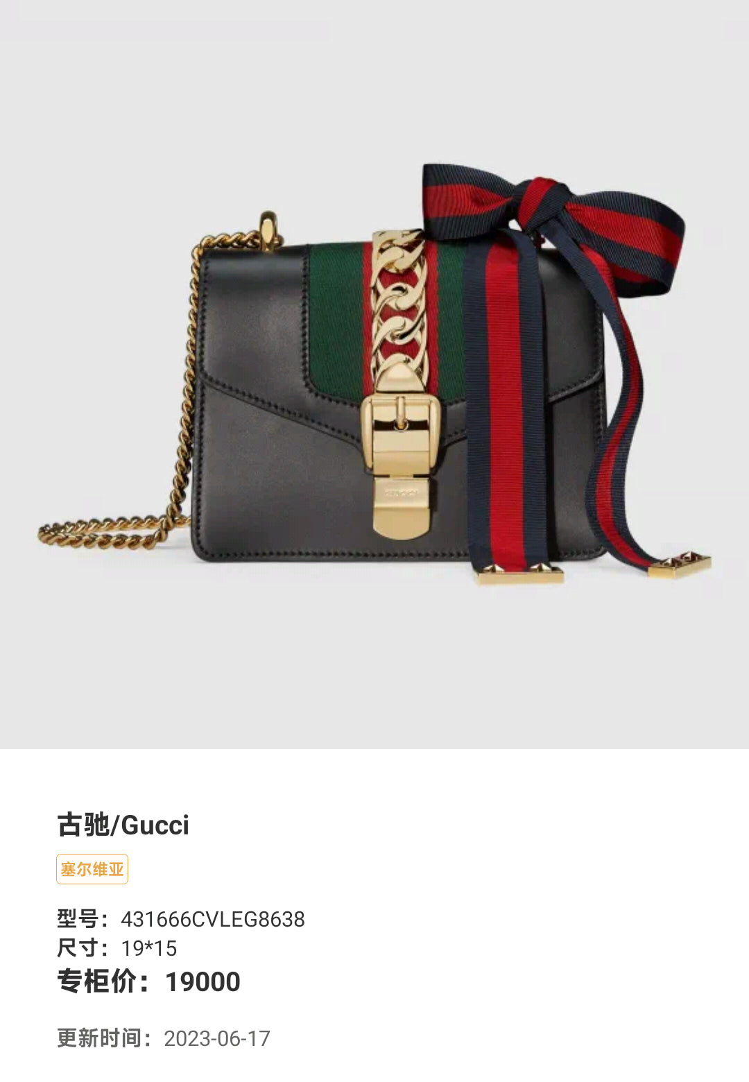 Gucci - Sylvie - Leather - Black - (small)