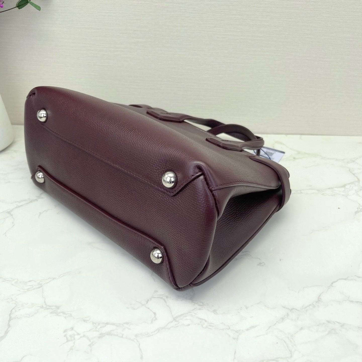 Burberry - Banner - Grained cowhide leather - Burgundy - (medium)