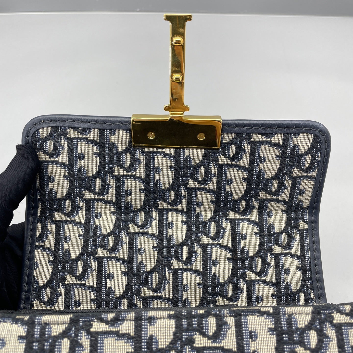 Dior - 30 Montaigne Mini Bag - Dior Oblique jacquard canvas with calfskin leather trim - Blue - (mini)
