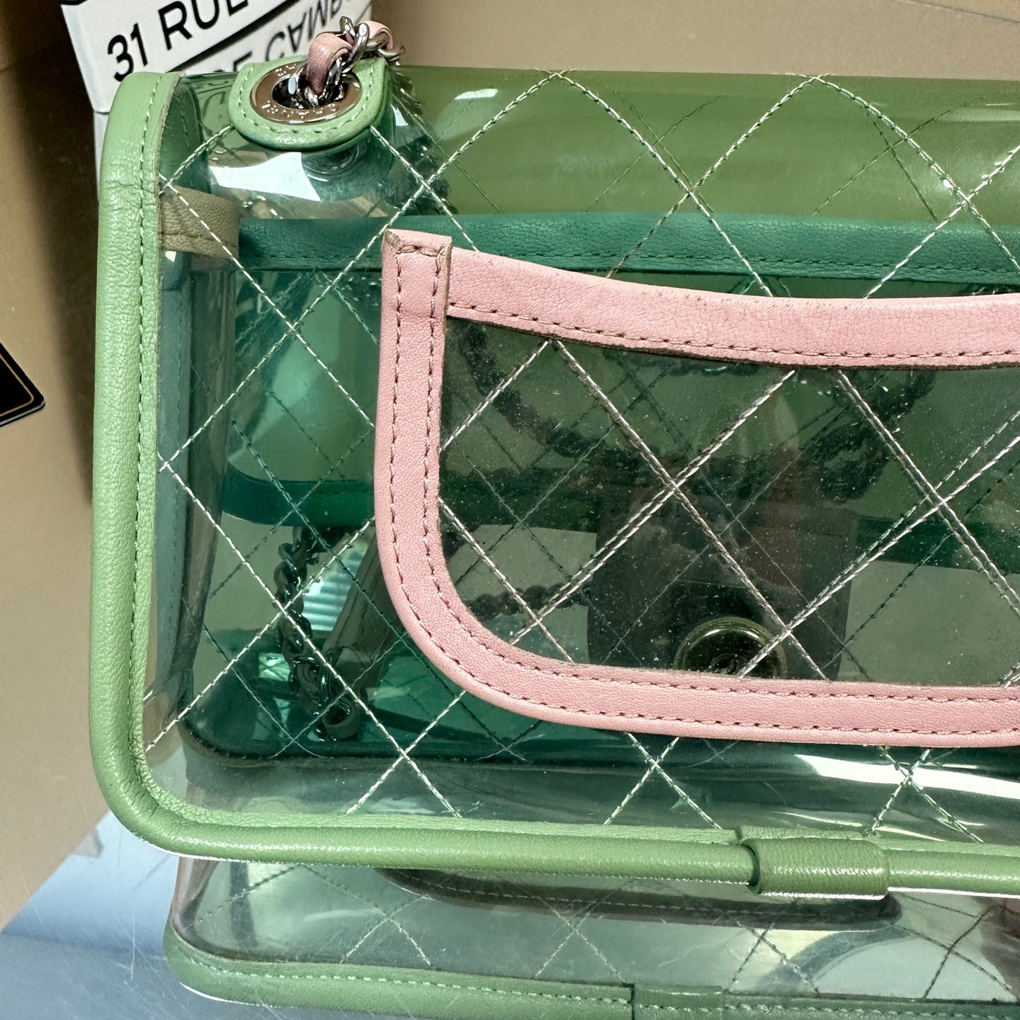 Chanel - Classic Flap PVC Chain Bag - PVC with leather trim - Multicolour - (mini)