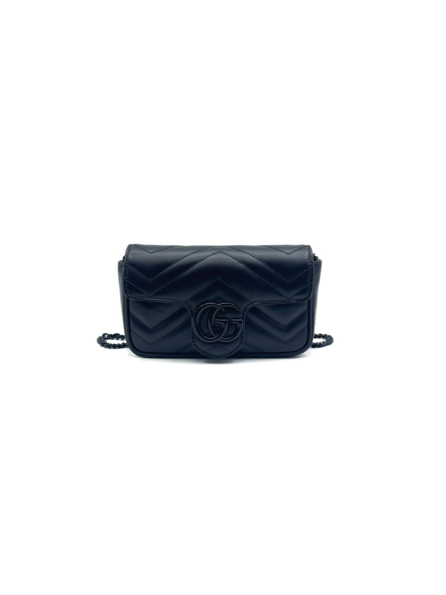 Gucci - GG Marmont So Black Mini - Leather - Black - (mini)