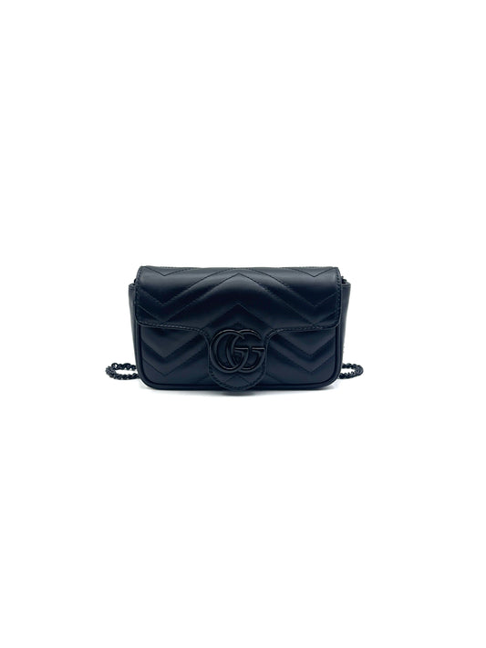 Gucci - GG Marmont So Black Mini - Leather - Black - (mini)