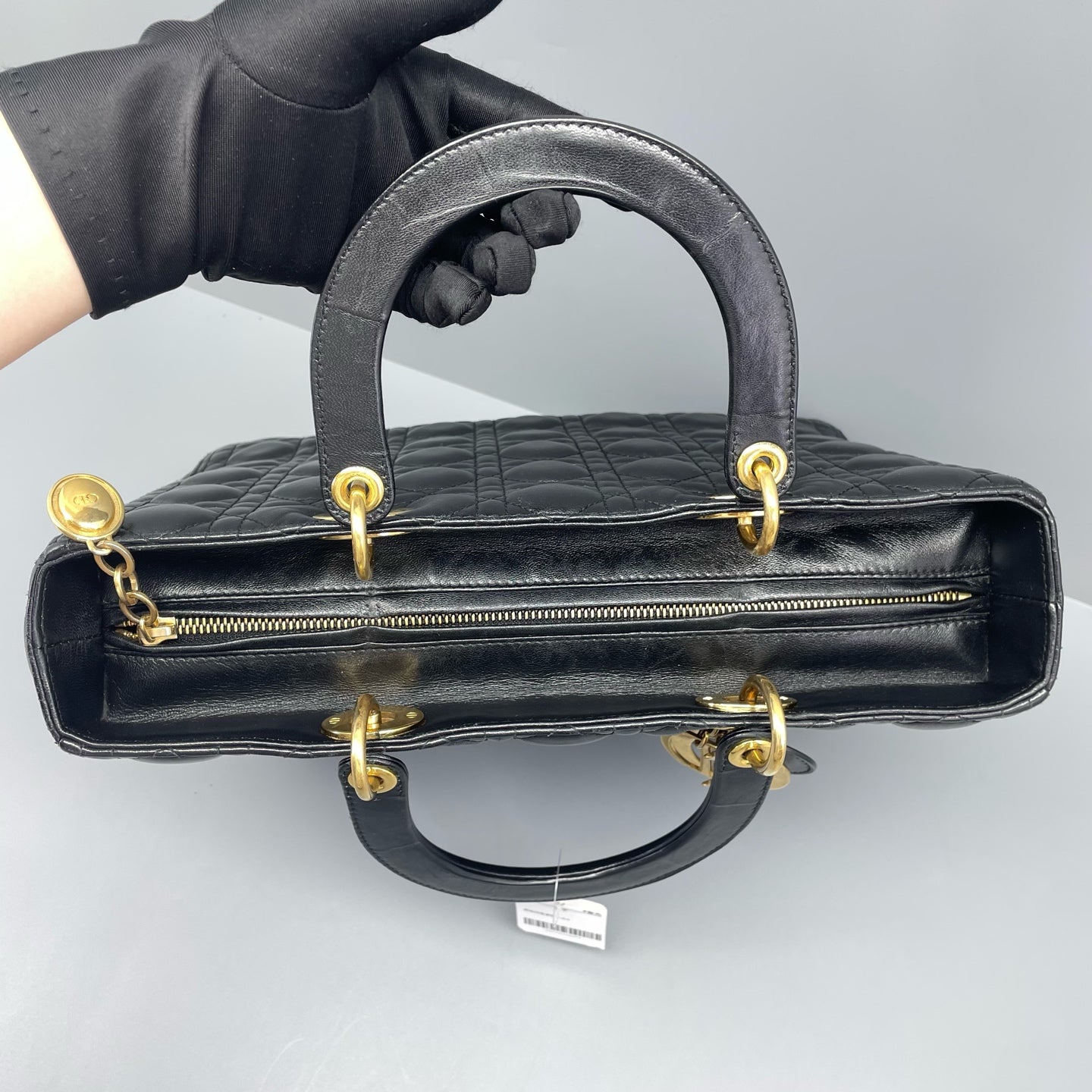 Dior - Lady Dior Large - Lambskin leather - Black - (Large)