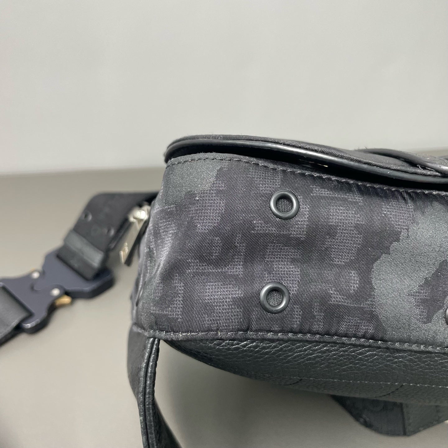 Dior - Saddle Belt Bag - Oblique canvas and pebbled leather - Black - (medium)