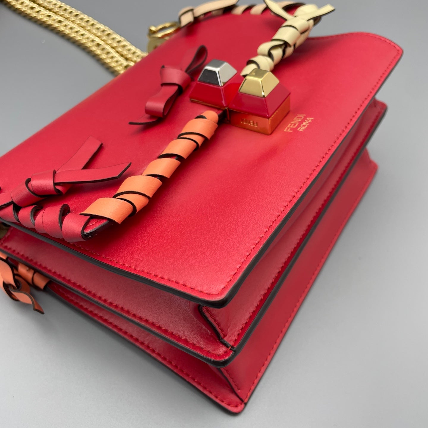 Fendi - Bow Chain Bag - Leather - Red - (small)