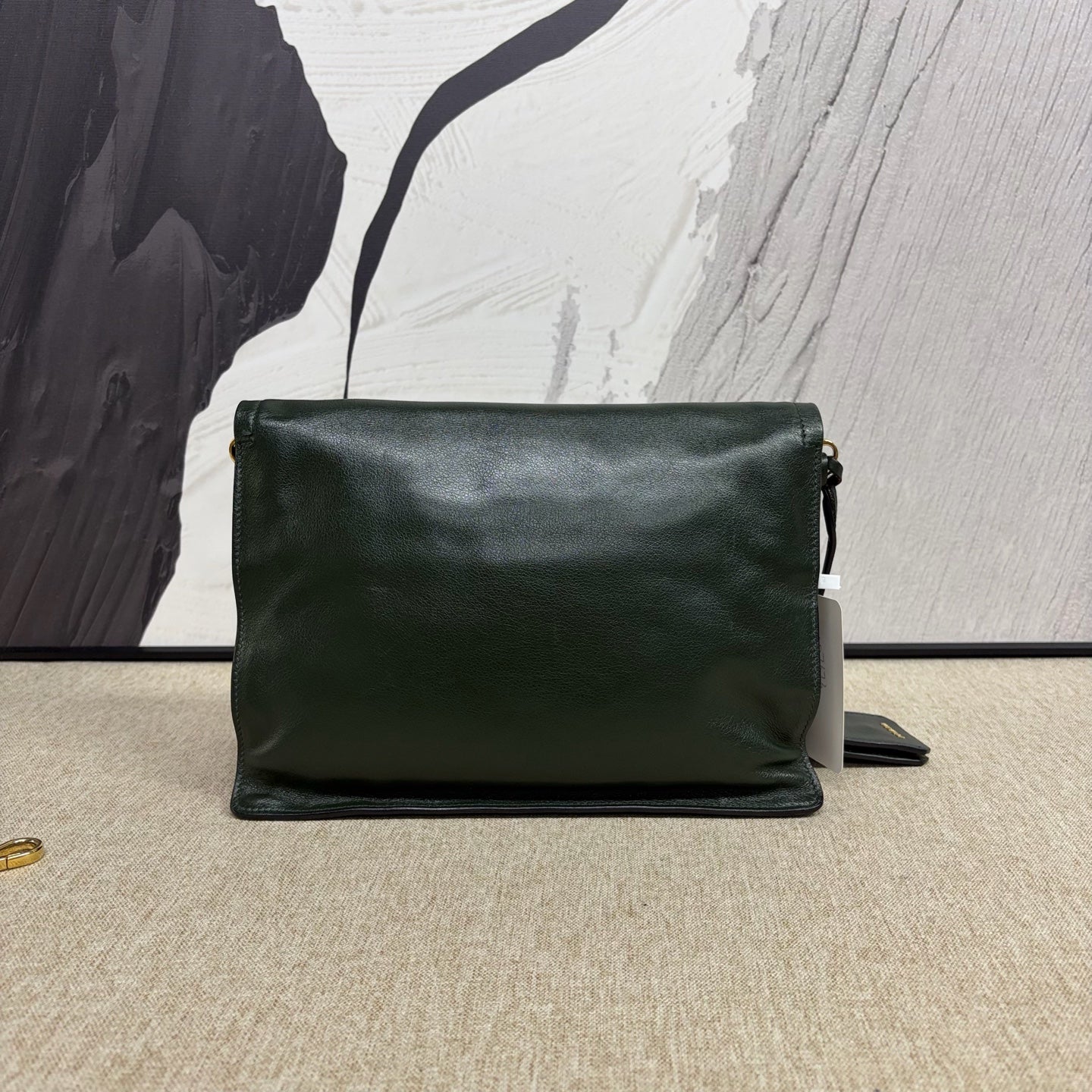Prada - 1BD085 Glace Calf Flap Messenger Bag - Glace Calf leather - Emerald Green - (medium)