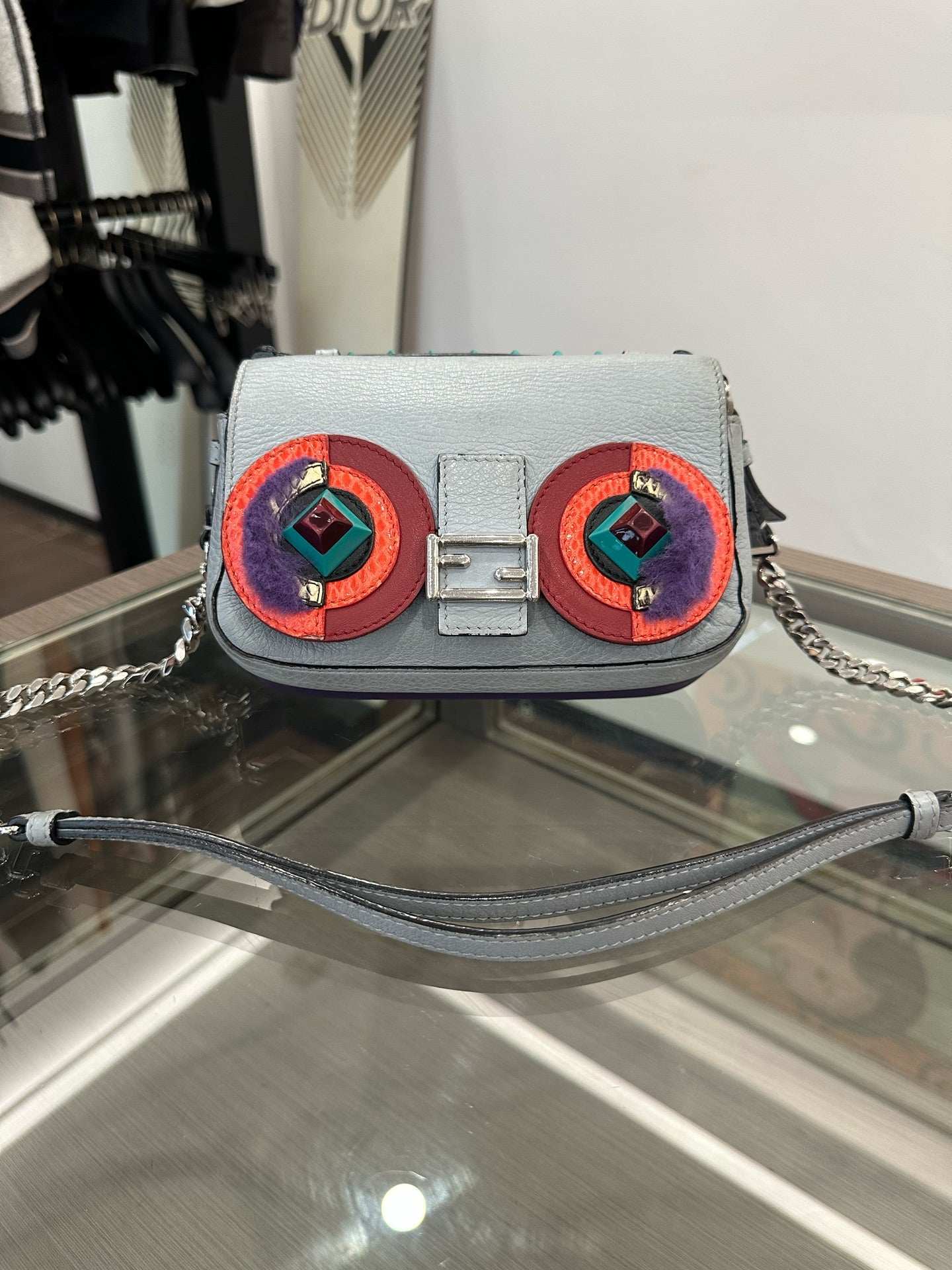 Fendi - Gemini Monster Chain Shoulder Bag - Leather - Multicolour - (mini)