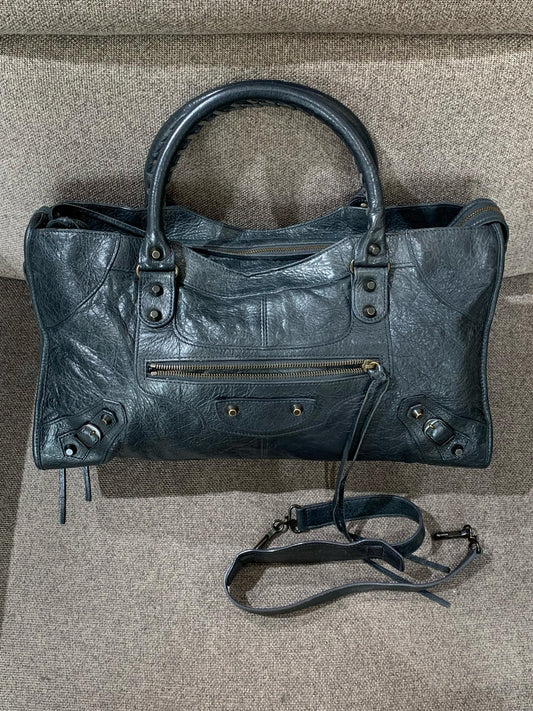 Balenciaga - City - Leather - Grey - (large)