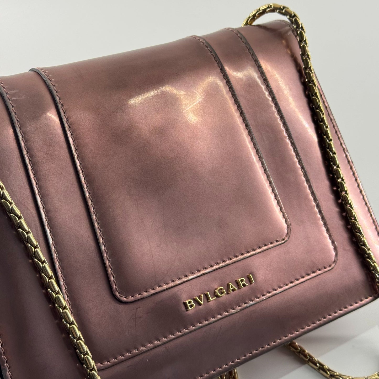 Bvlgari - Serpenti Forever Flap Bag - Patent leather - Pink - (mini)