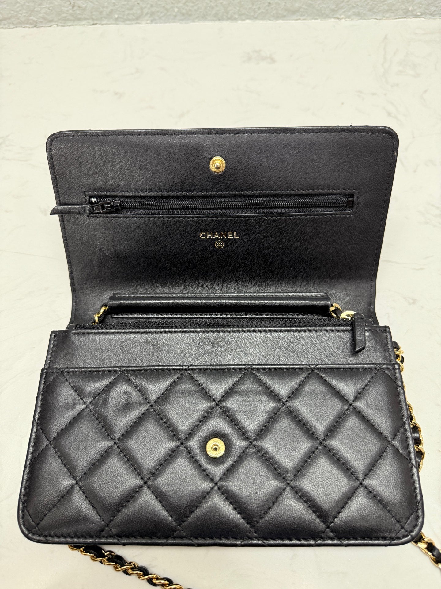 Chanel - WOC (Wallet on Chain) - Lambskin leather - Black - (mini)