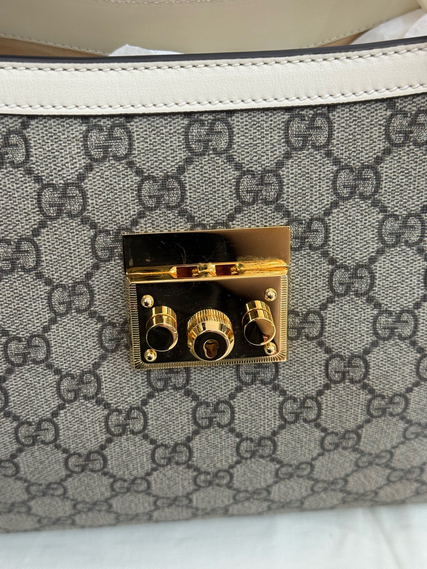 Gucci - Padlock - GG Supreme coated canvas with leather trim - Beige, Brown and White - (medium)