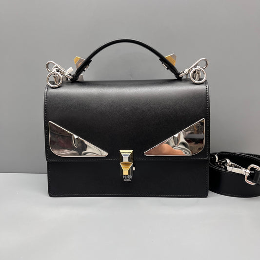 Fendi - Monster Messenger Bag - Leather - Black - (medium)