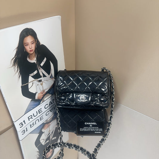 Chanel - Rectangular Mini Flap Bag - Patent leather - Black - (mini)