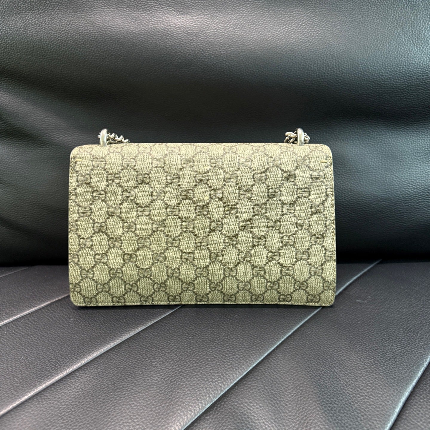Gucci - Dionysus Medium - GG Supreme canvas with suede trim - Multicolour (Beige/Brown with Green Suede) - (medium)