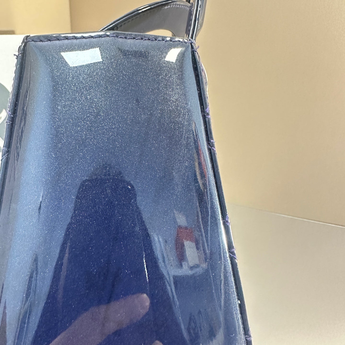 Dior - Lady Dior - Patent leather - Navy - (medium)
