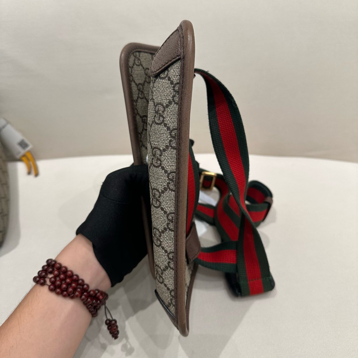 Gucci - Ophidia GG Supreme Tiger Head Belt Bag - GG Supreme canvas with leather trim and Web stripe fabric - Beige - (Small)