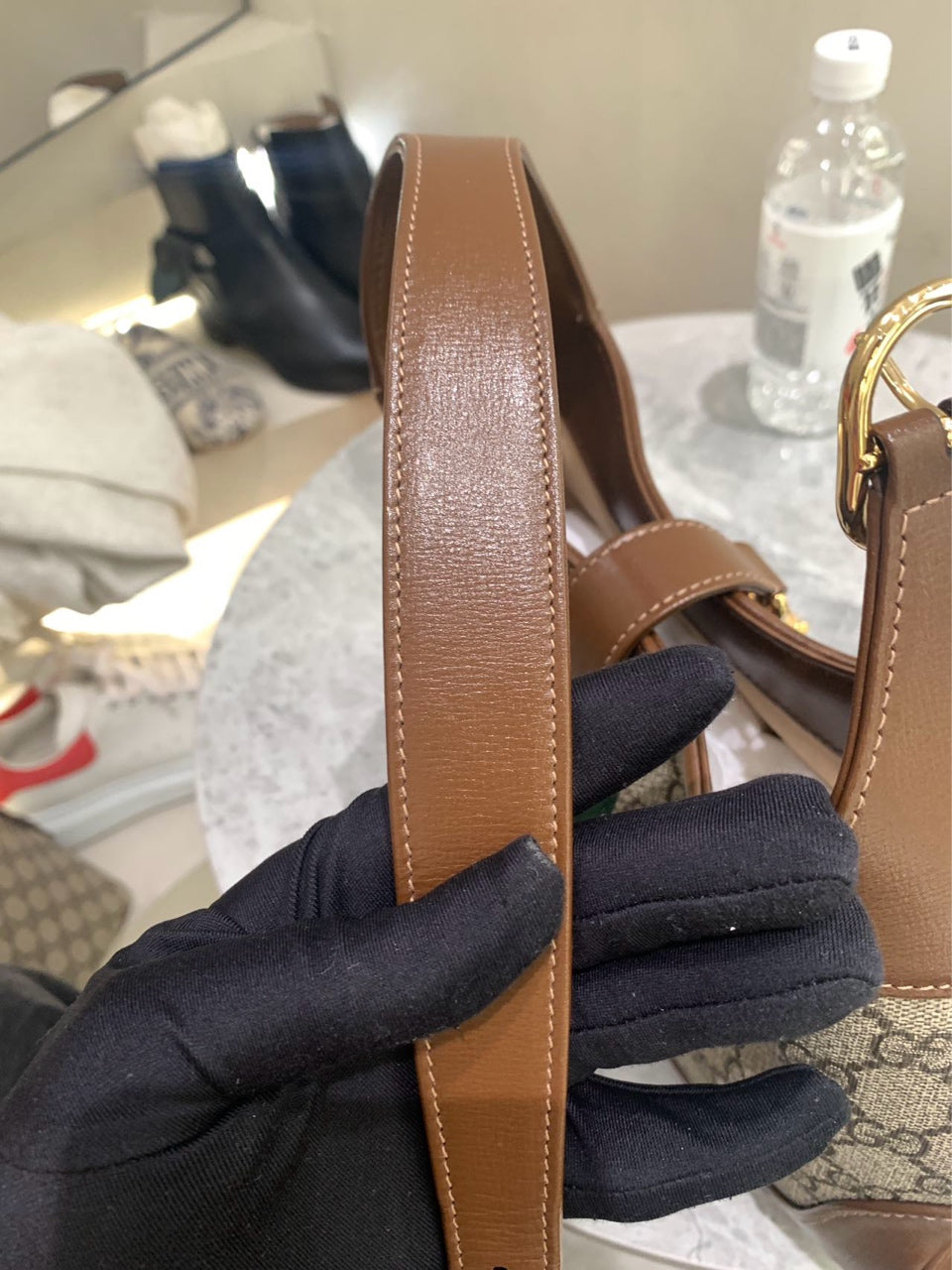 Gucci - Jackie 1961 - GG Supreme canvas with leather trim - Beige with brown accents and green/red web - (small)