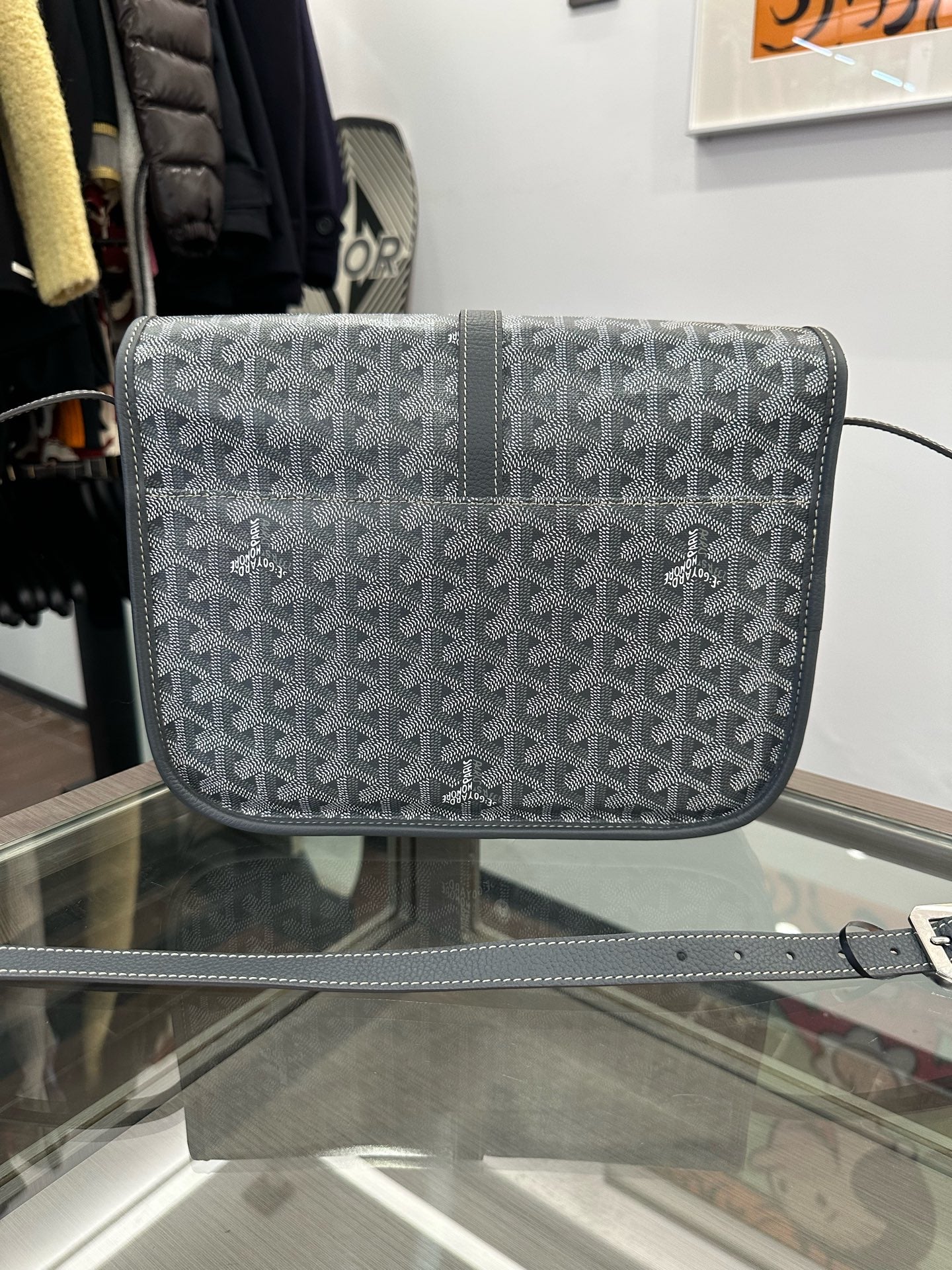 Goyard - Belvedere Messenger - Goyardine canvas with leather trim - Grey - (medium)