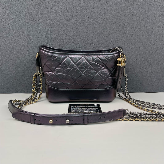Chanel - Gabrielle Small Hobo Bag - Iridescent aged calfskin leather - Multicolour (Iridescent Purple/Blue) - (Small)