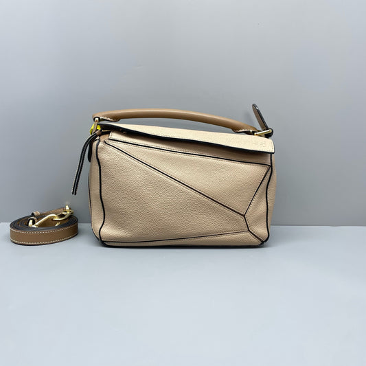 Loewe - Puzzle Bag Small - Grained calfskin leather - Beige - (Small)