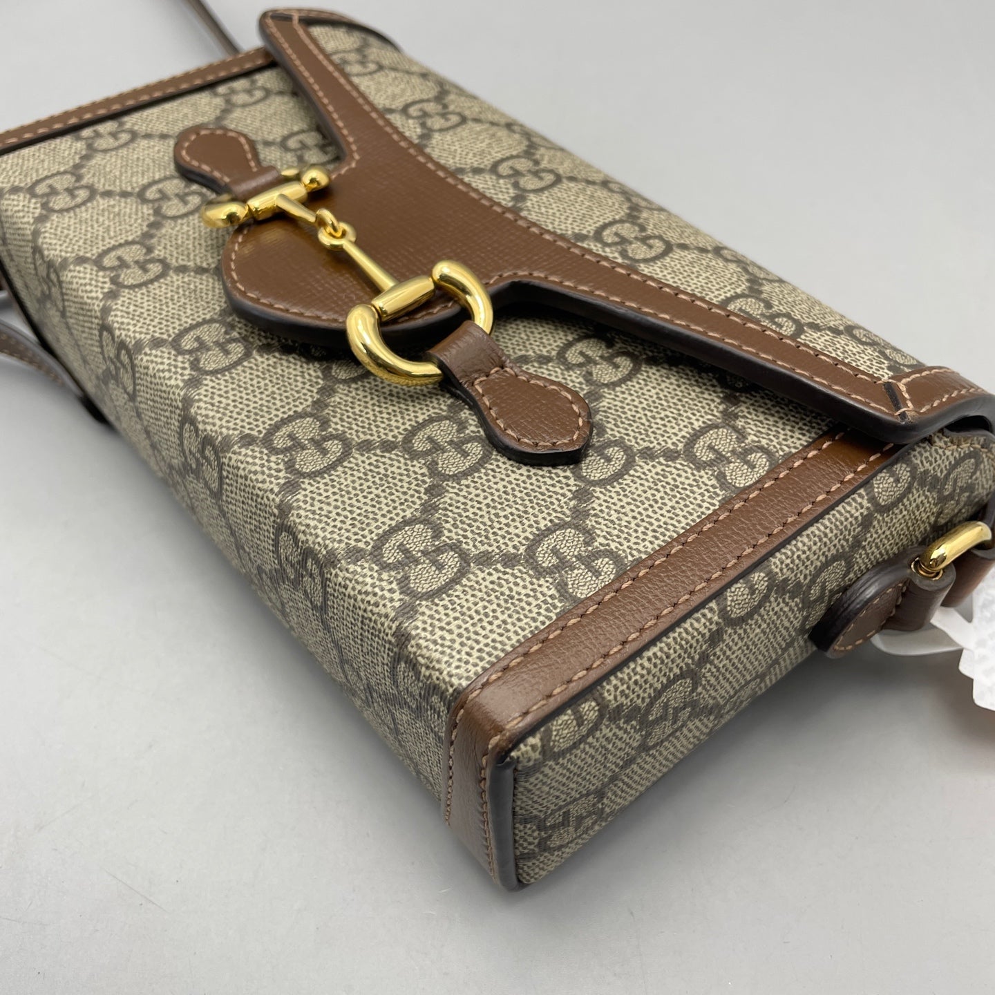 Gucci - Horsebit 1955 Camera Bag - GG Supreme canvas with leather trim - Beige and Brown - (mini)