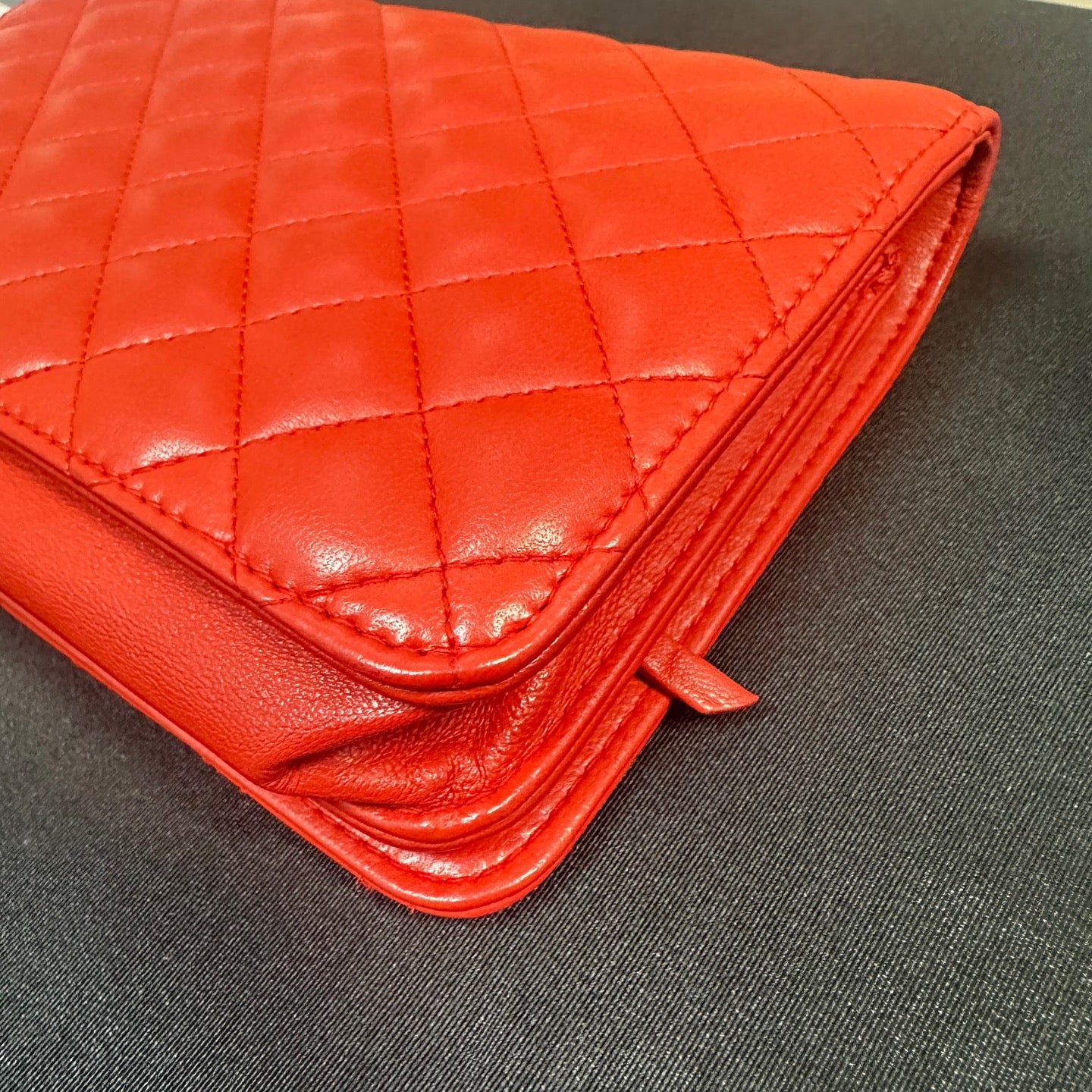 Chanel - Wallet on Chain (WOC) - Lambskin leather - Red - (Mini)