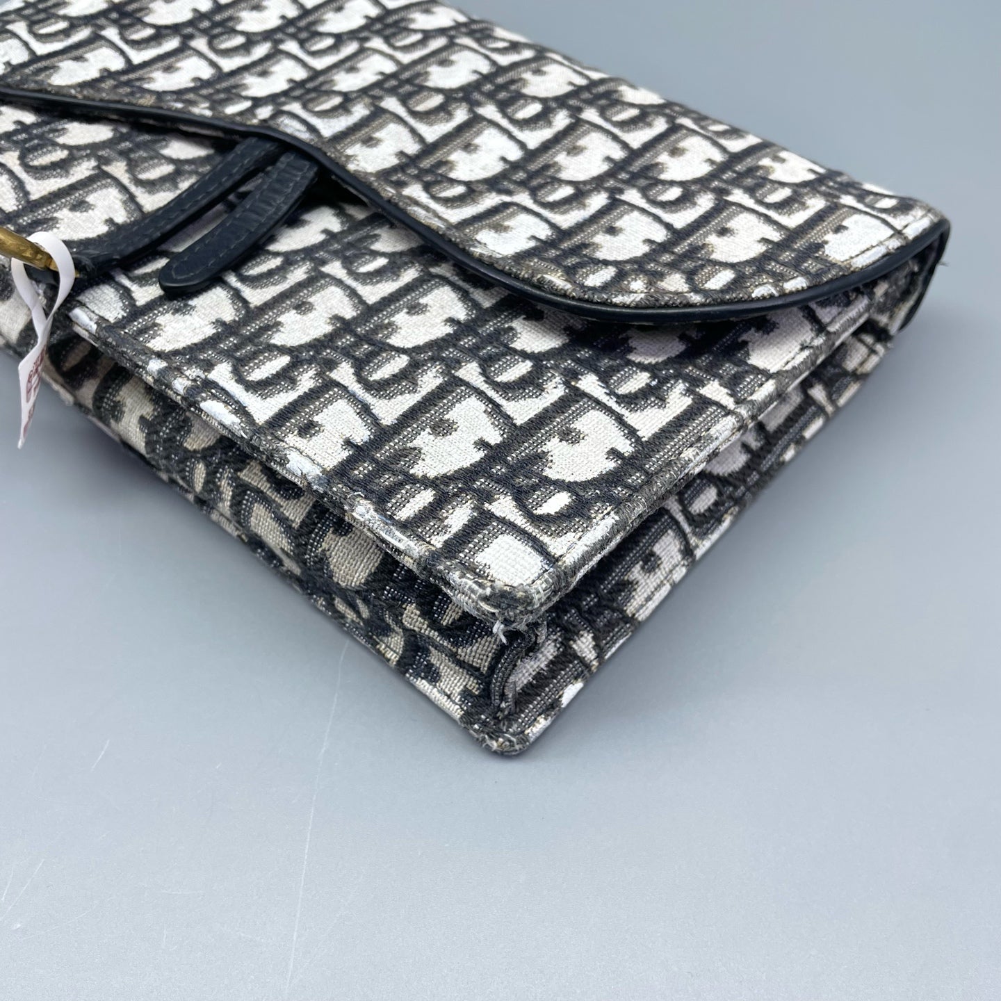 Dior - Saddle Oblique Wallet on Chain (WOC) - Jacquard canvas with leather trim - Black - (mini)