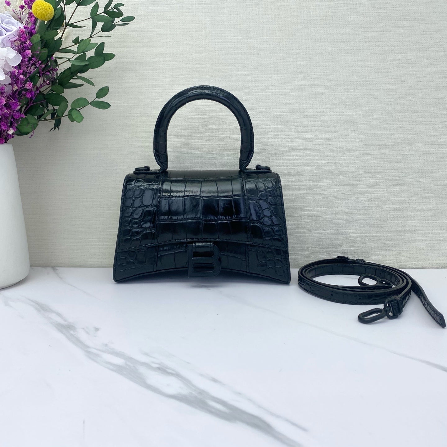 Balenciaga - Hourglass - Leather - Black - (mini)