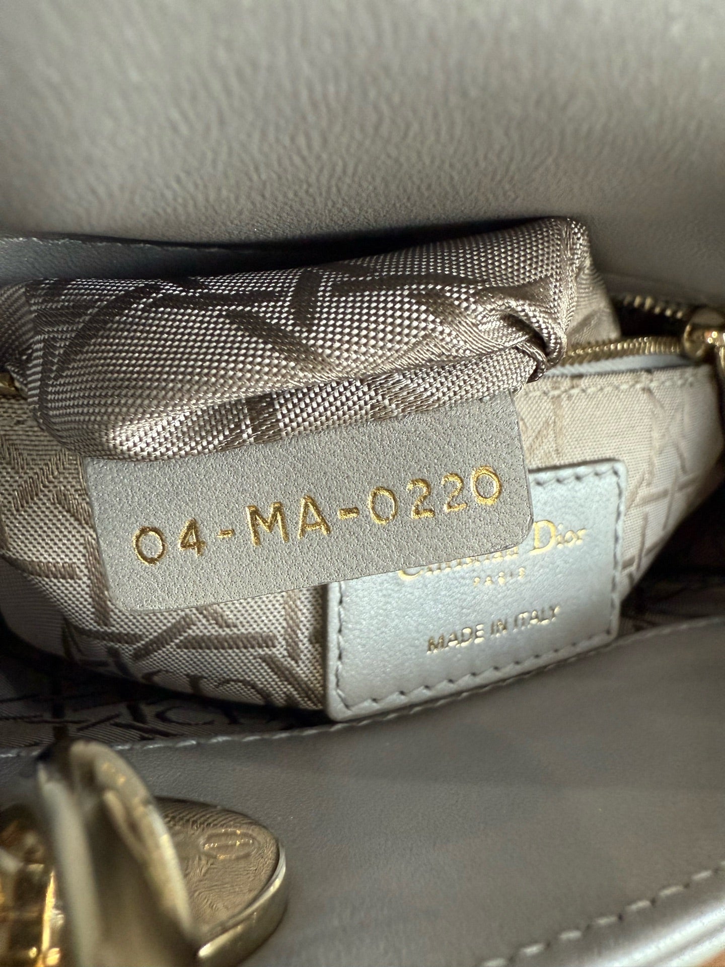 Dior - Lady Dior Mini - Lambskin leather - Grey - (mini)