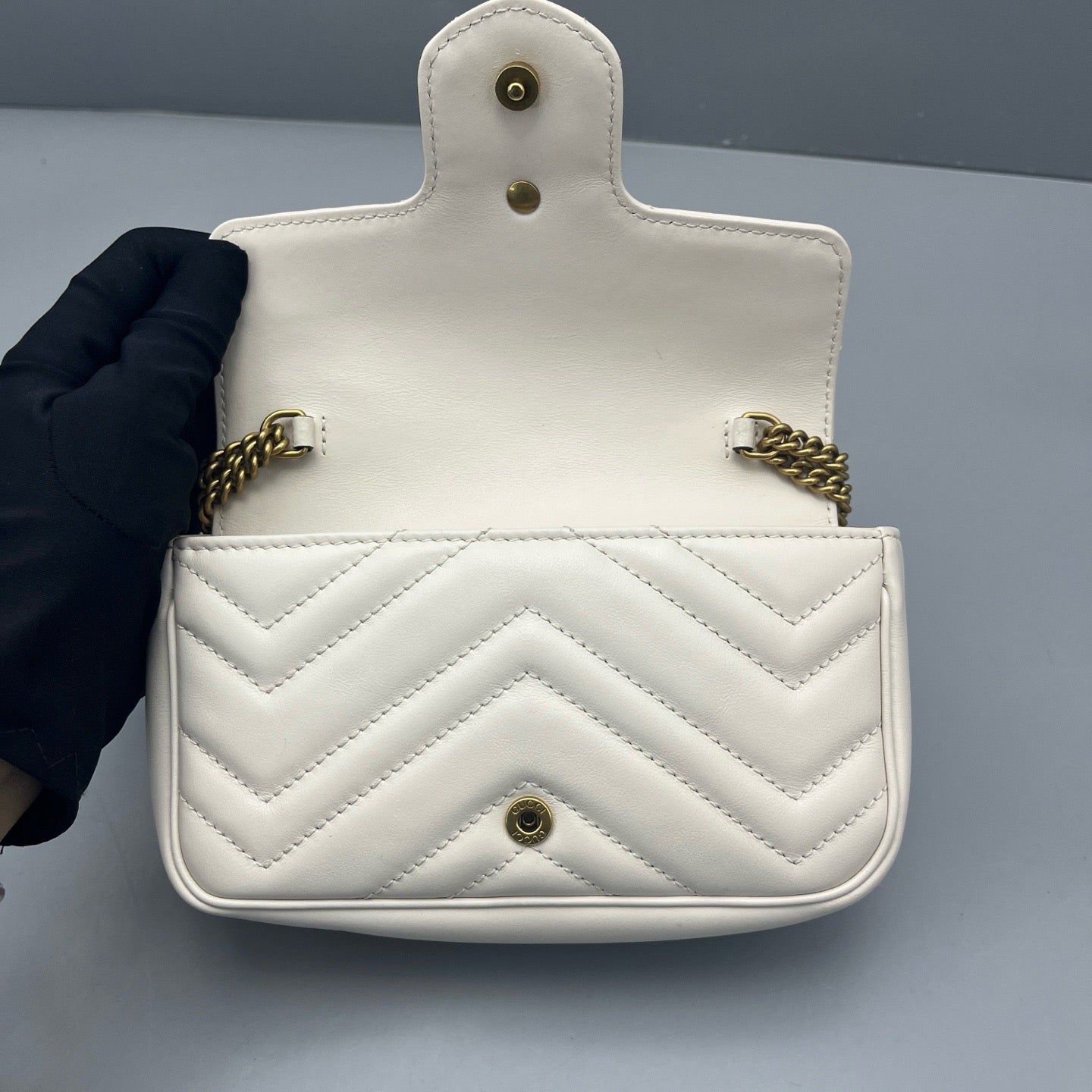 Gucci - Marmont Super Mini Bag - Leather - White - (mini)