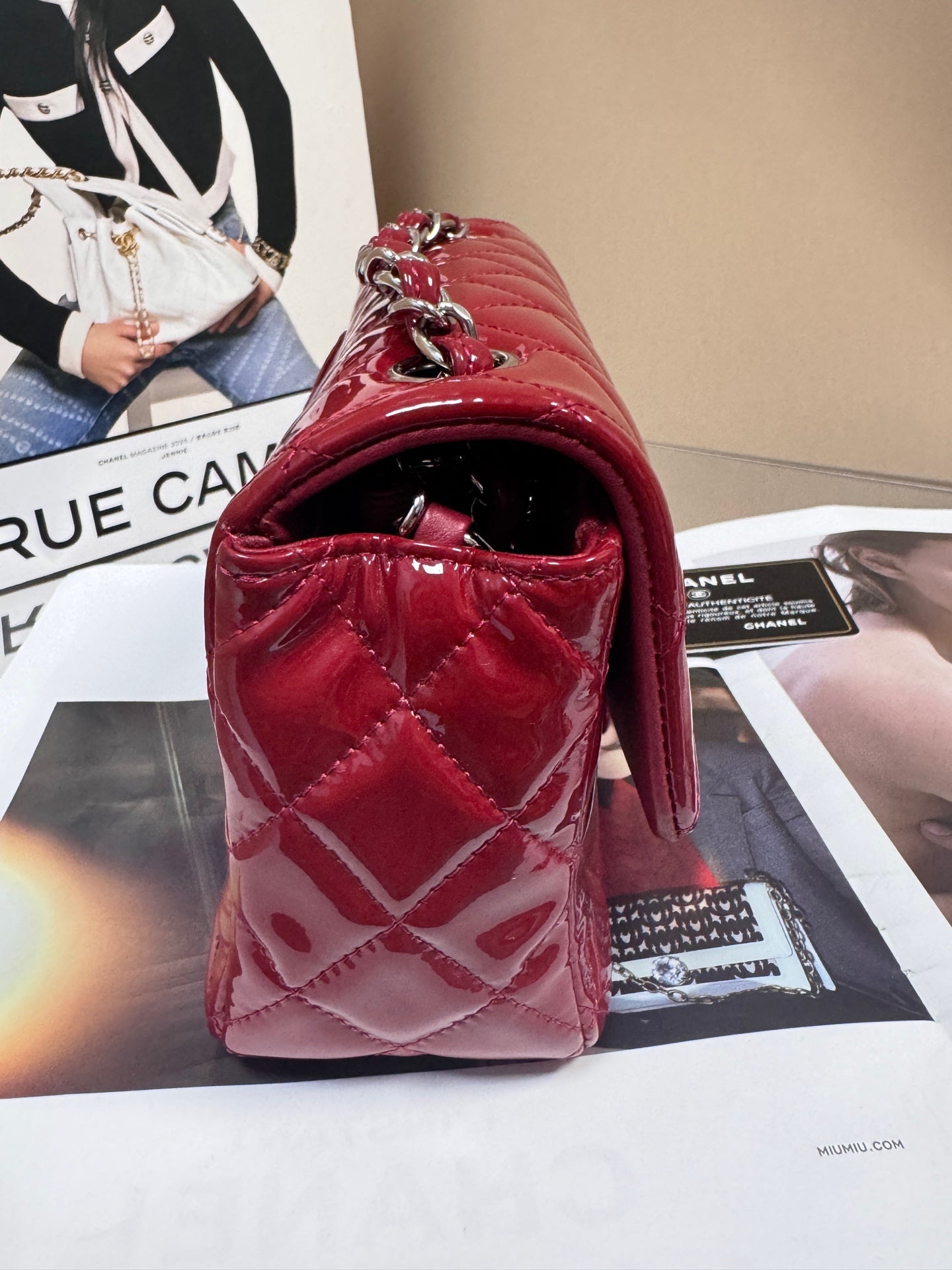 Chanel - Classic Flap Mini Rectangular - Patent leather - Red - (mini)