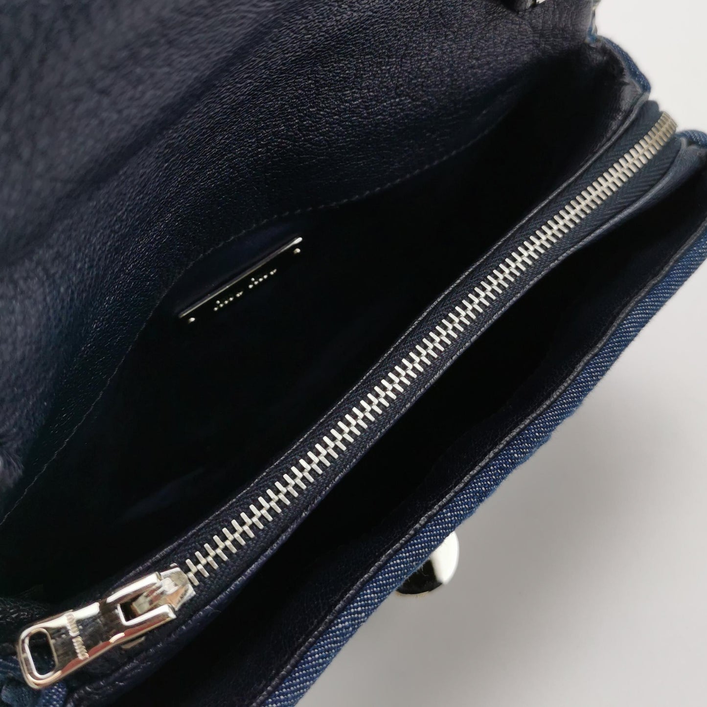 Miu Miu - Matelassé Denim Crystal Clutch - Denim - Jeans and Leather - Blue - (small)