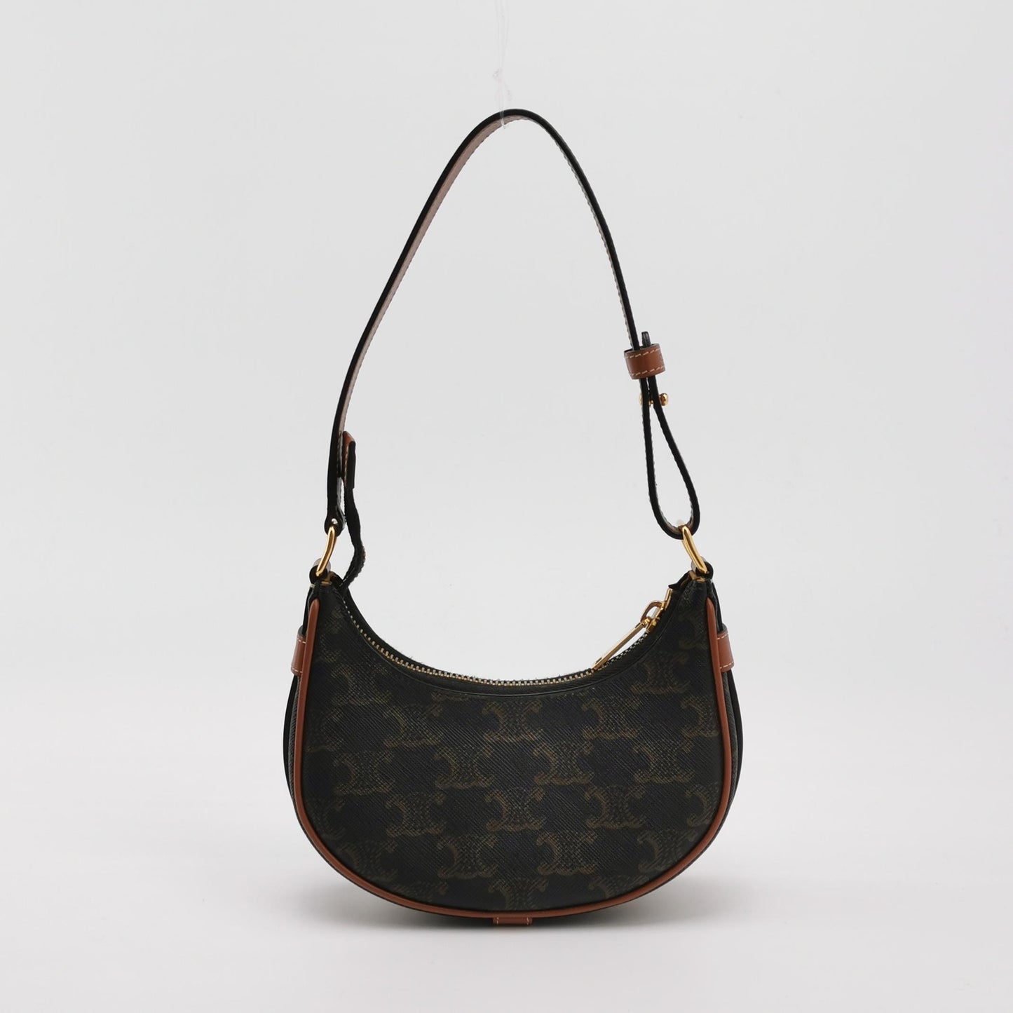Celine - AVA Triomphe Canvas Handbag - Triomphe Canvas with calfskin leather trim - Brown - (Small)