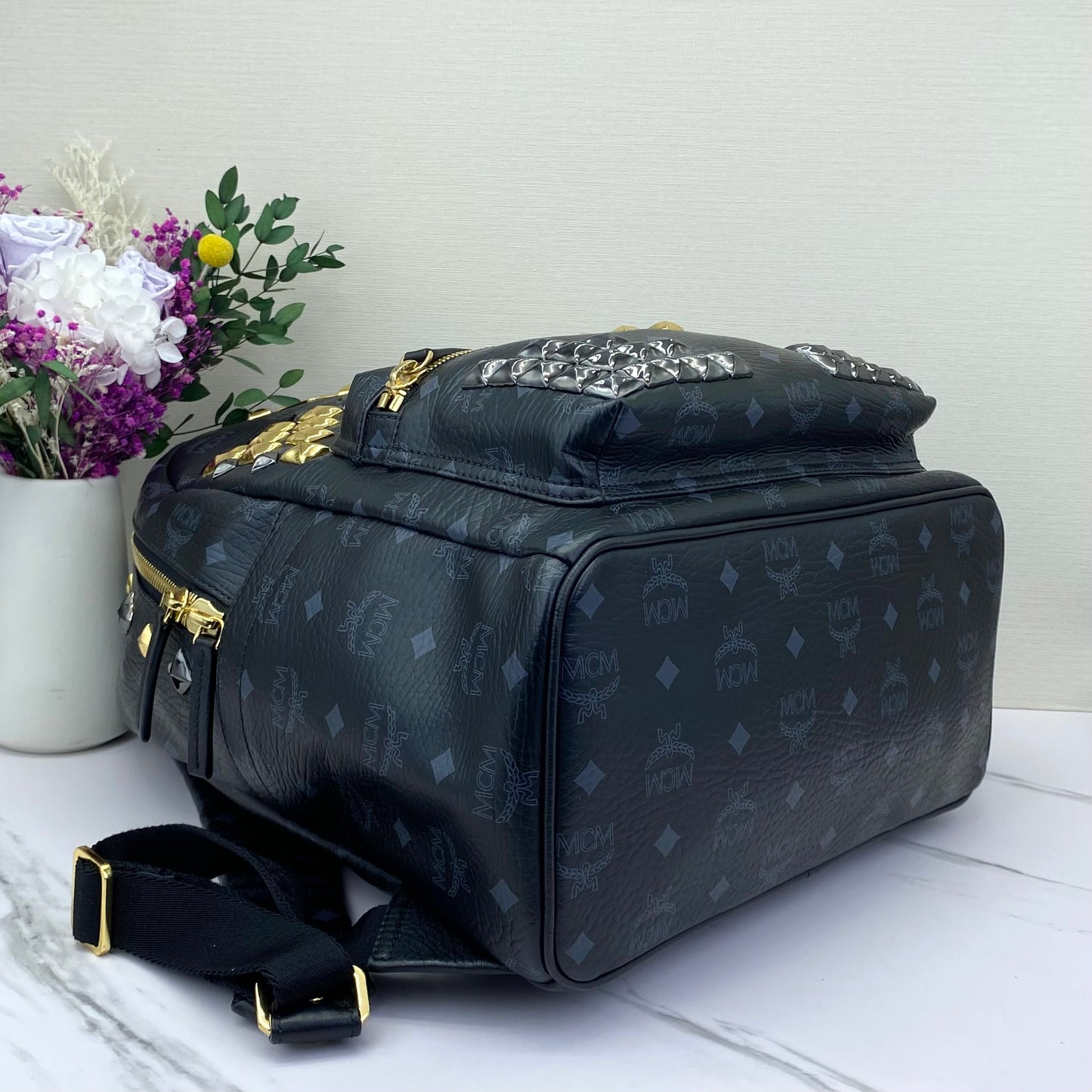 MCM - Stark Backpack - Leather - Black - (Large)