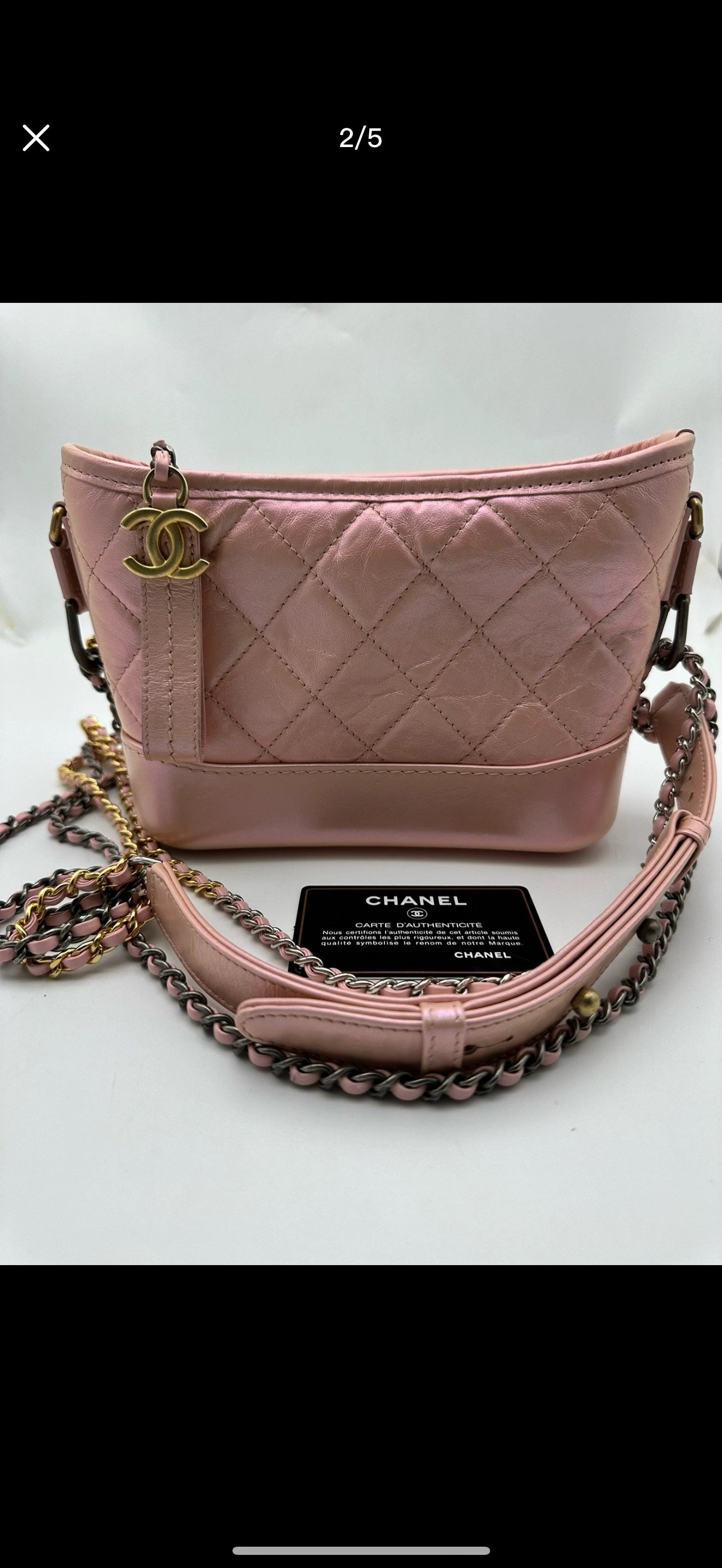 Chanel - Gabrielle Hobo Bag - Calfskin leather - Pink - (Small)