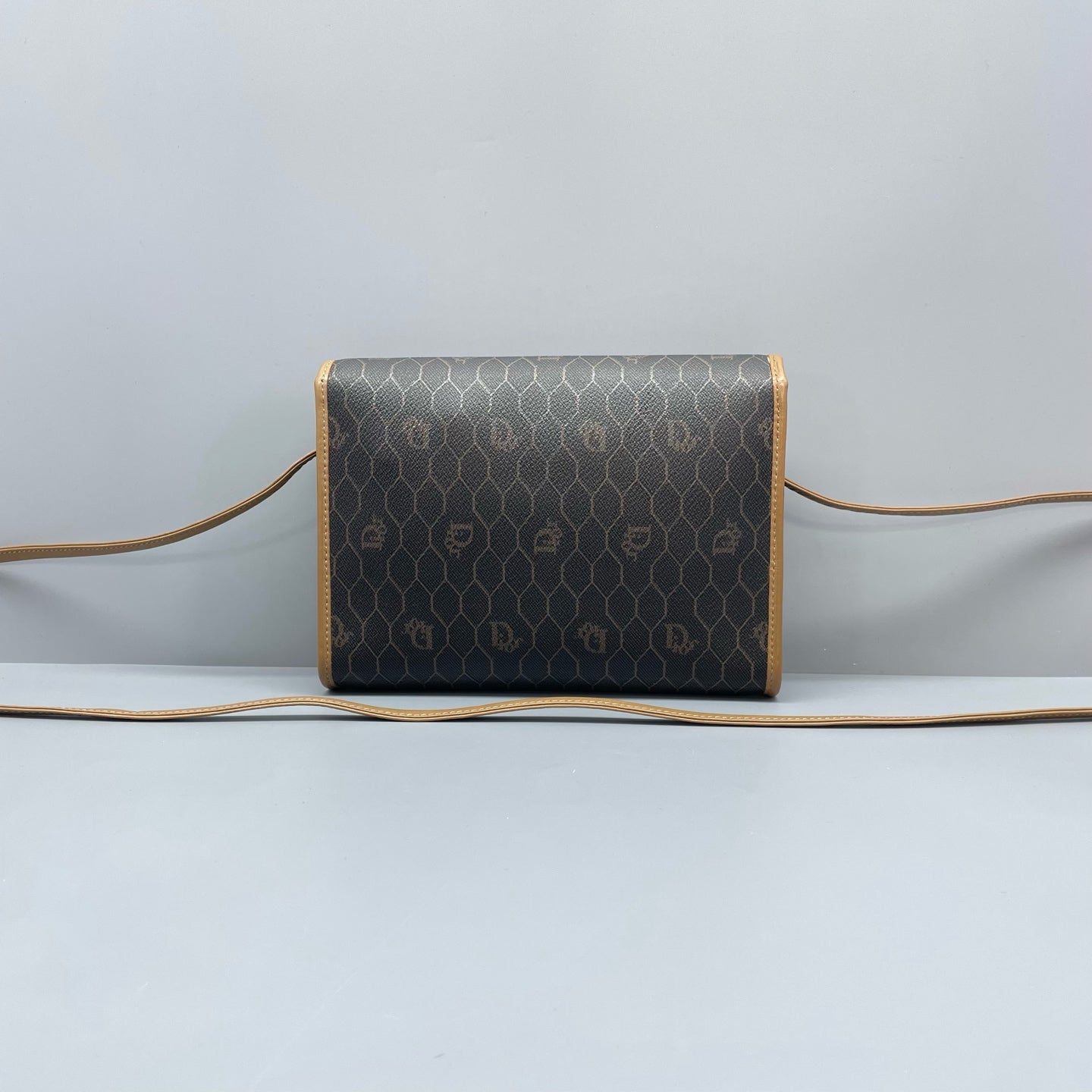 Dior - Vintage Honeycomb Flap Shoulder Bag - Coated canvas with leather trim - Brown - (Small)