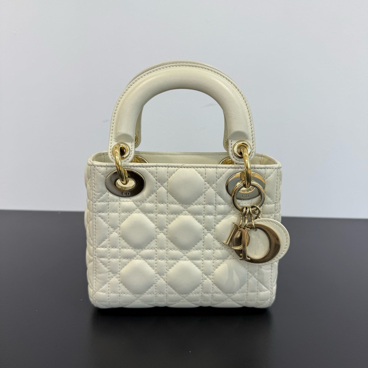 Dior - Lady Dior Mini - Leather - White - (mini)
