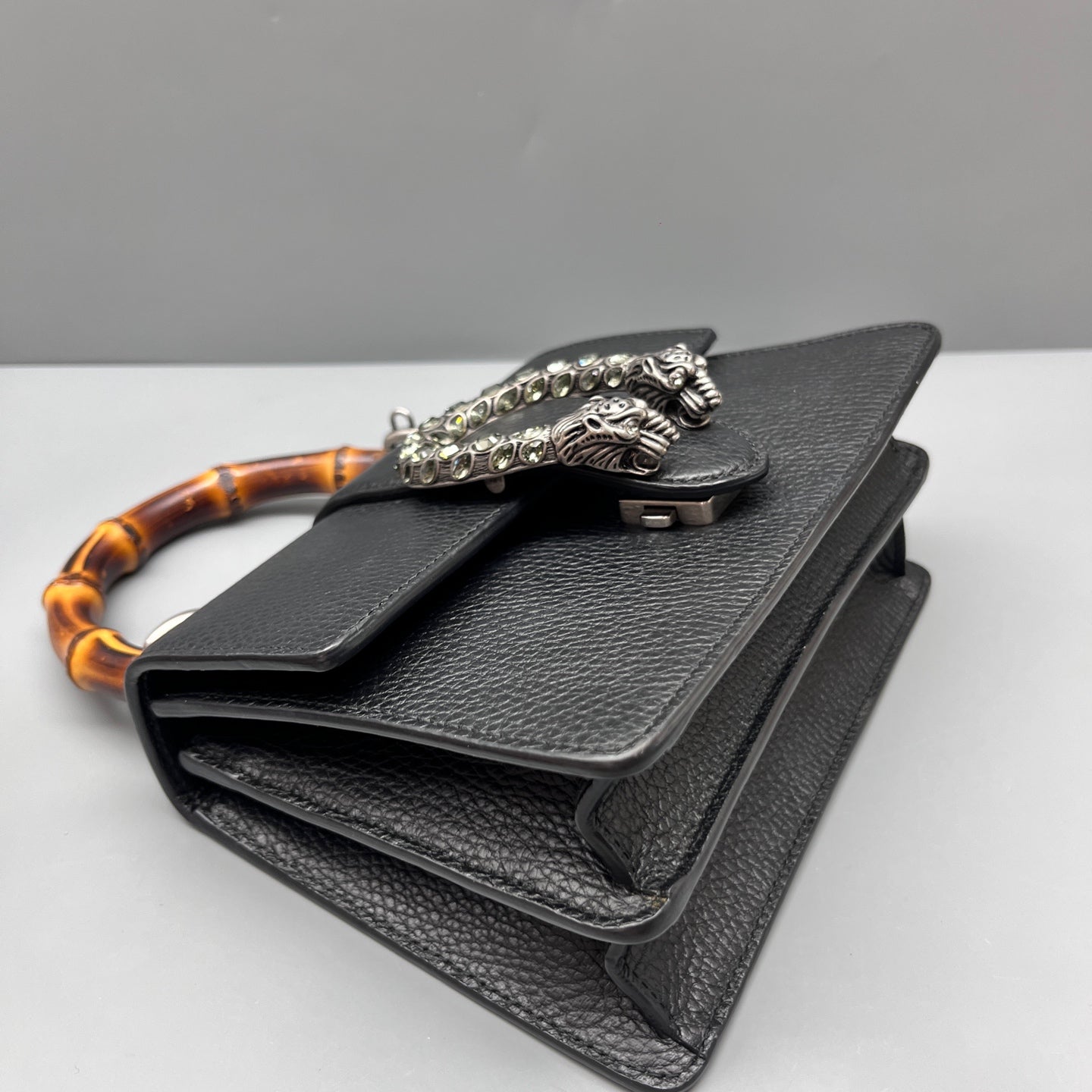 Gucci - Dionysus Bamboo Top Handle Bag - Pebbled leather - Black - (mini)