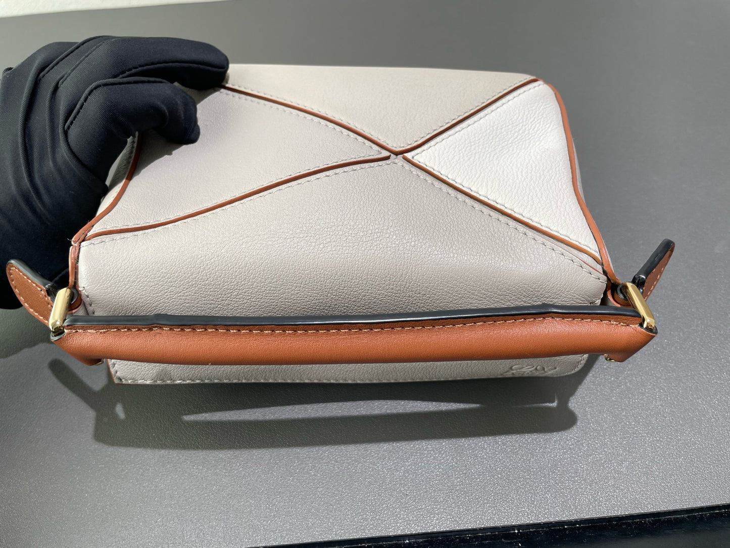 Loewe - Puzzle mini - Calfskin leather - Multicolour (Caramel, Khaki Brown, and White) - (mini)