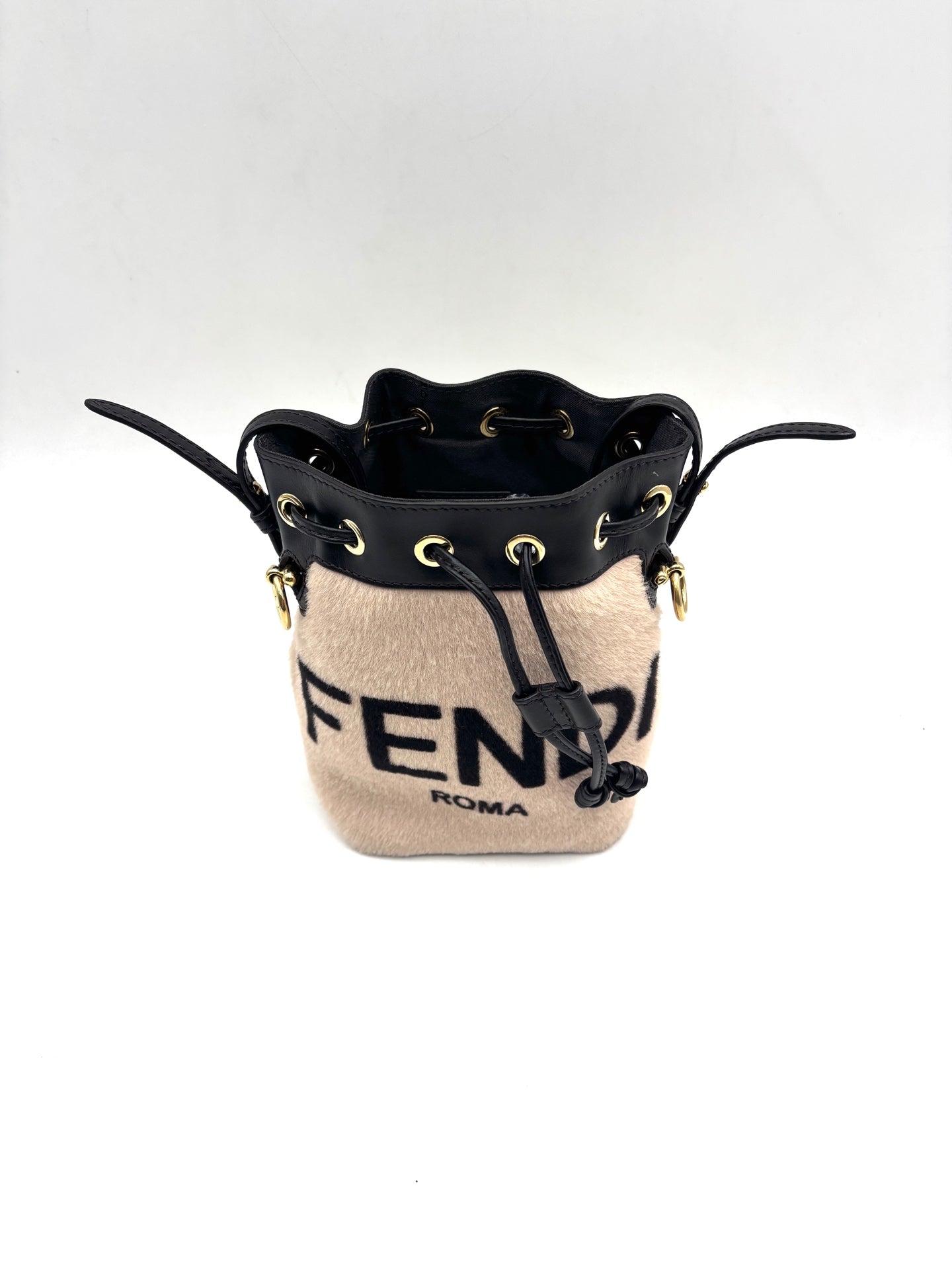 Fendi - Mon Tresor - Pony-style calfskin and Leather - Beige and Black - (mini)
