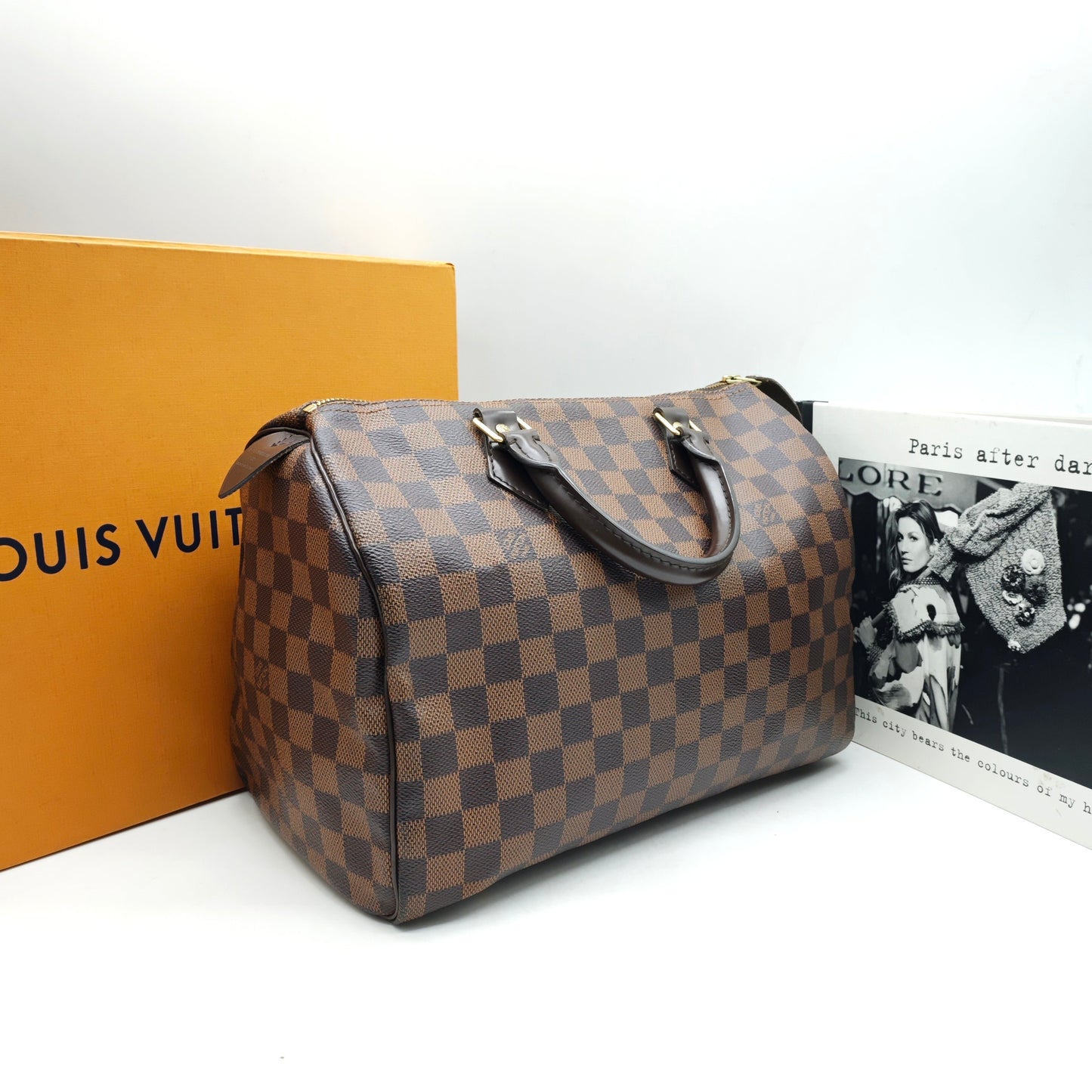 Louis Vuitton - Speedy 30 - Damier Ebene coated canvas with leather trim - Brown - (Medium)