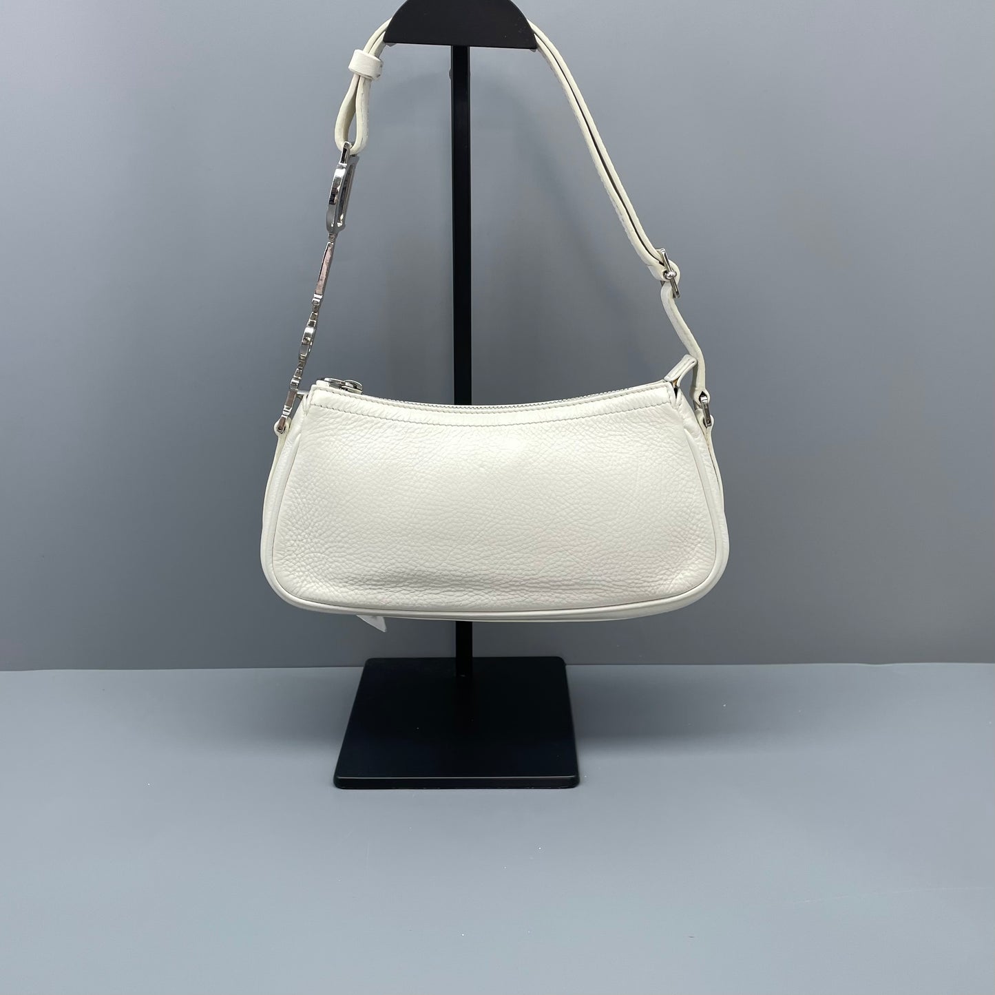 Dior - Vintage Large D-Charm Shoulder Bag - Leather - White - (mini)