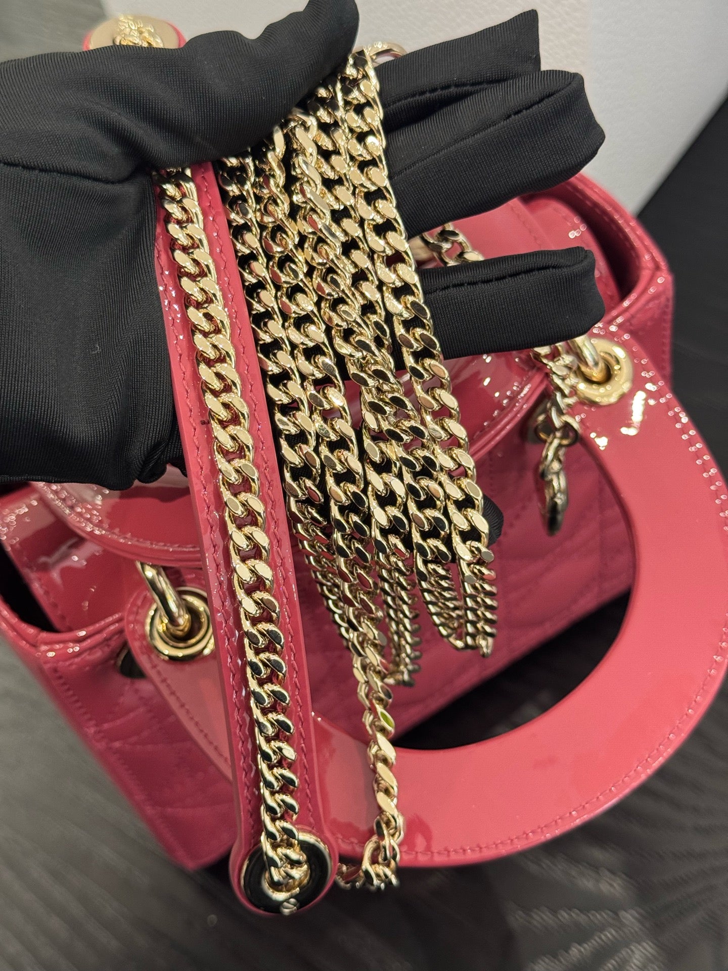 Dior - Lady Dior Mini - Patent leather - Pink - (mini)